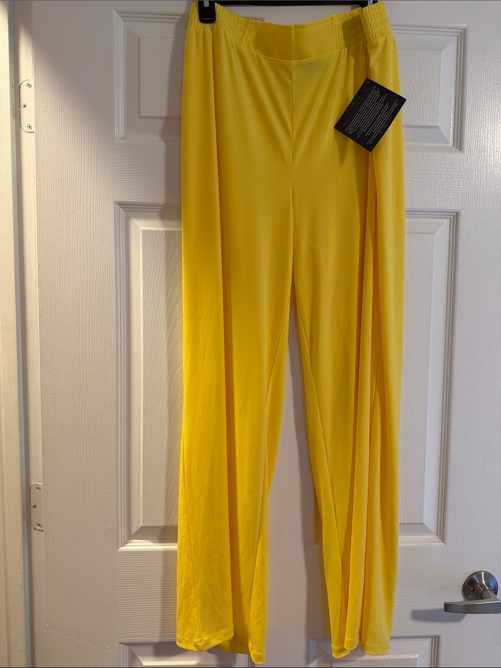 IMAN Bright Yellow Wide-Leg Pull-On Pants plus size 1x NEW w/tag